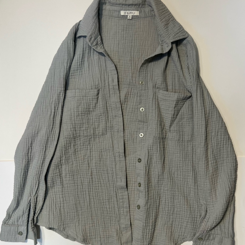 Women's Sage Green Button-Up Top
